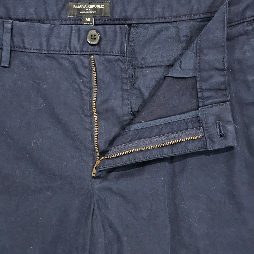 Banana Republic Shorts Mens 38 Navy Lived-In Short Chino Twill Cotton Casual 9" - Picture 3 of 8